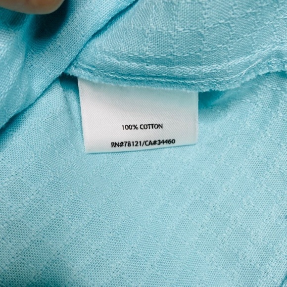 EILEEN FISHER Light Blue Square Quilted Snap Button Long Sleeve Jacket Sz Large - Picture 7 of 8